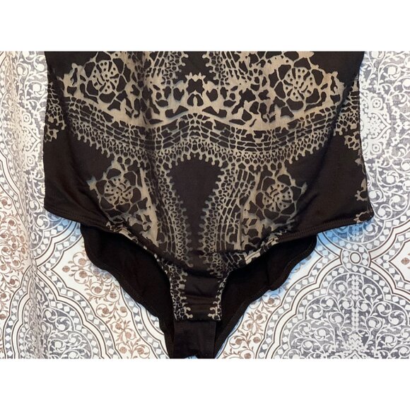 Nicole Black Lace Halter Bodysuit Size S - Picture 6 of 11
